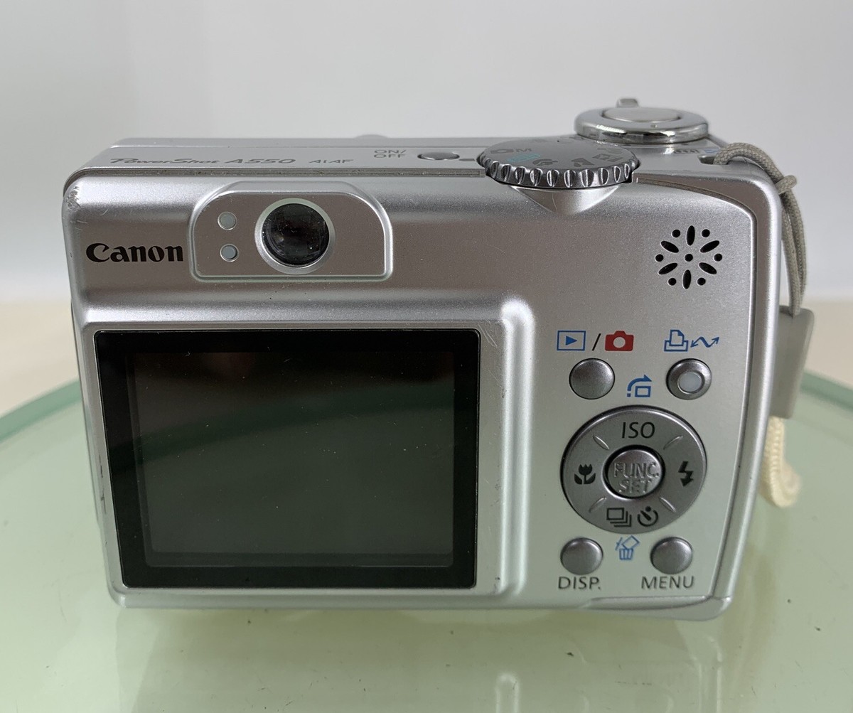 CANON POWERSHOT A550 7.1MP CAMERA WITH 1.0GB SD CARD SILVER TESTED