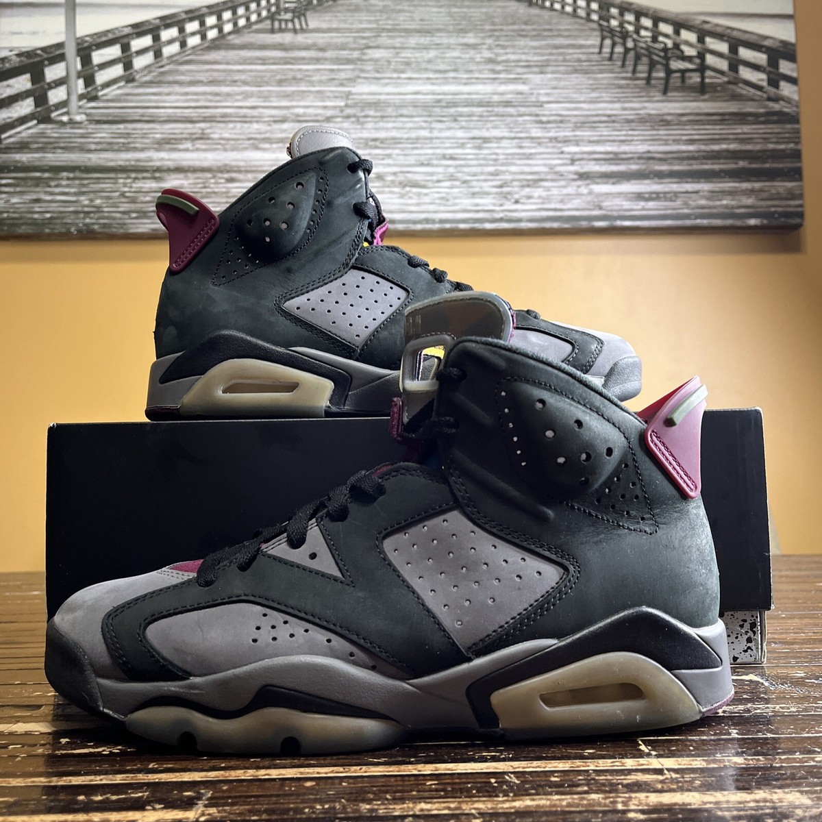Nike Air Jordan 6 Bordeaux Size 8 СТ8529-063 2021 Black Grey