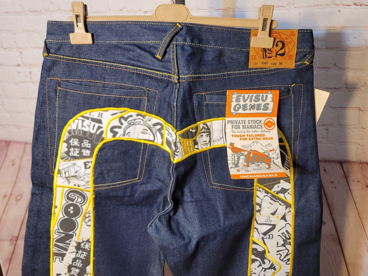 Vintage Evisu Jeans Genes Japan Blue Daicock Rakugaki Art Jeans