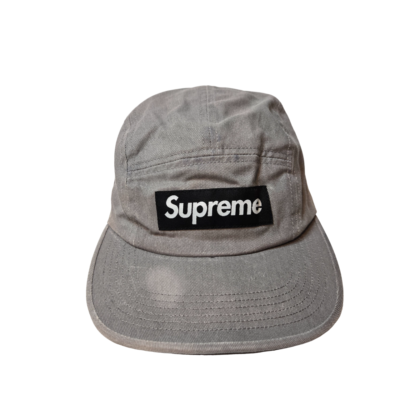 Supreme Gray Twill Nylon Strap Plastic Buckle Breathable 5 Panel