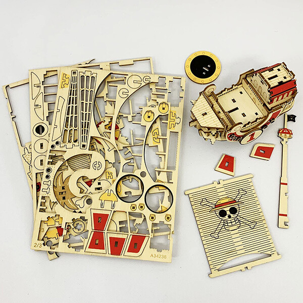 Wooden Art ki-gu-mi Various One Piece Pirate's Ships Puzzle JAPAN