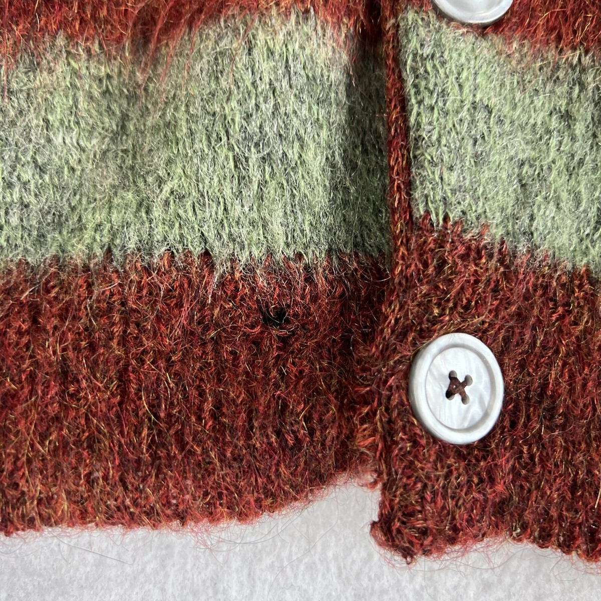 Vintage 60s Sears Mohair Cardigan Size Small Striped Shaggy | eBay