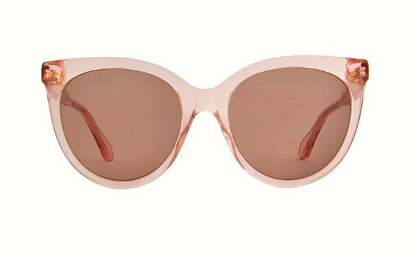 GUCCI Seasonal Icon Pink Transparent Frame W/ Brown Lens Cat Eye