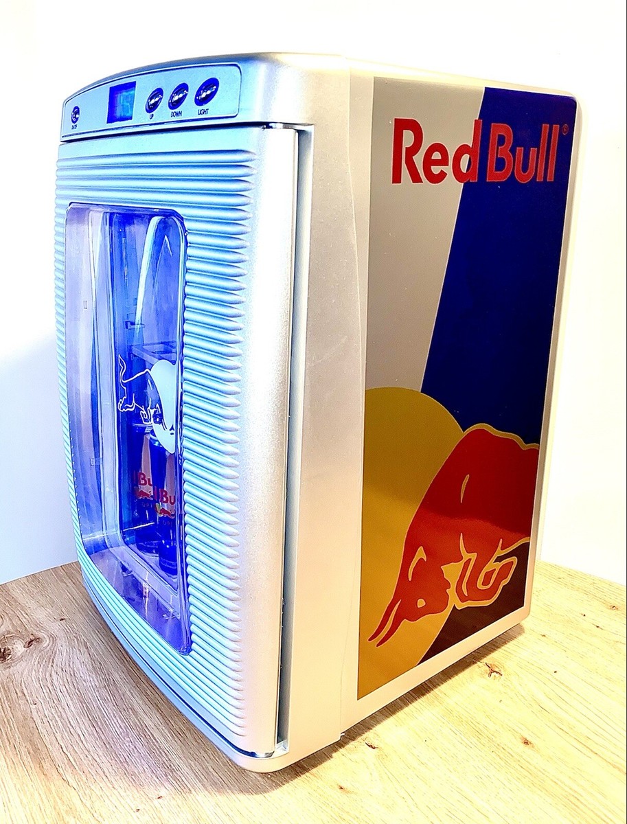 Red Bull Mini Cooler Fridge Cold or Warm Drinks Garden Garage 220V