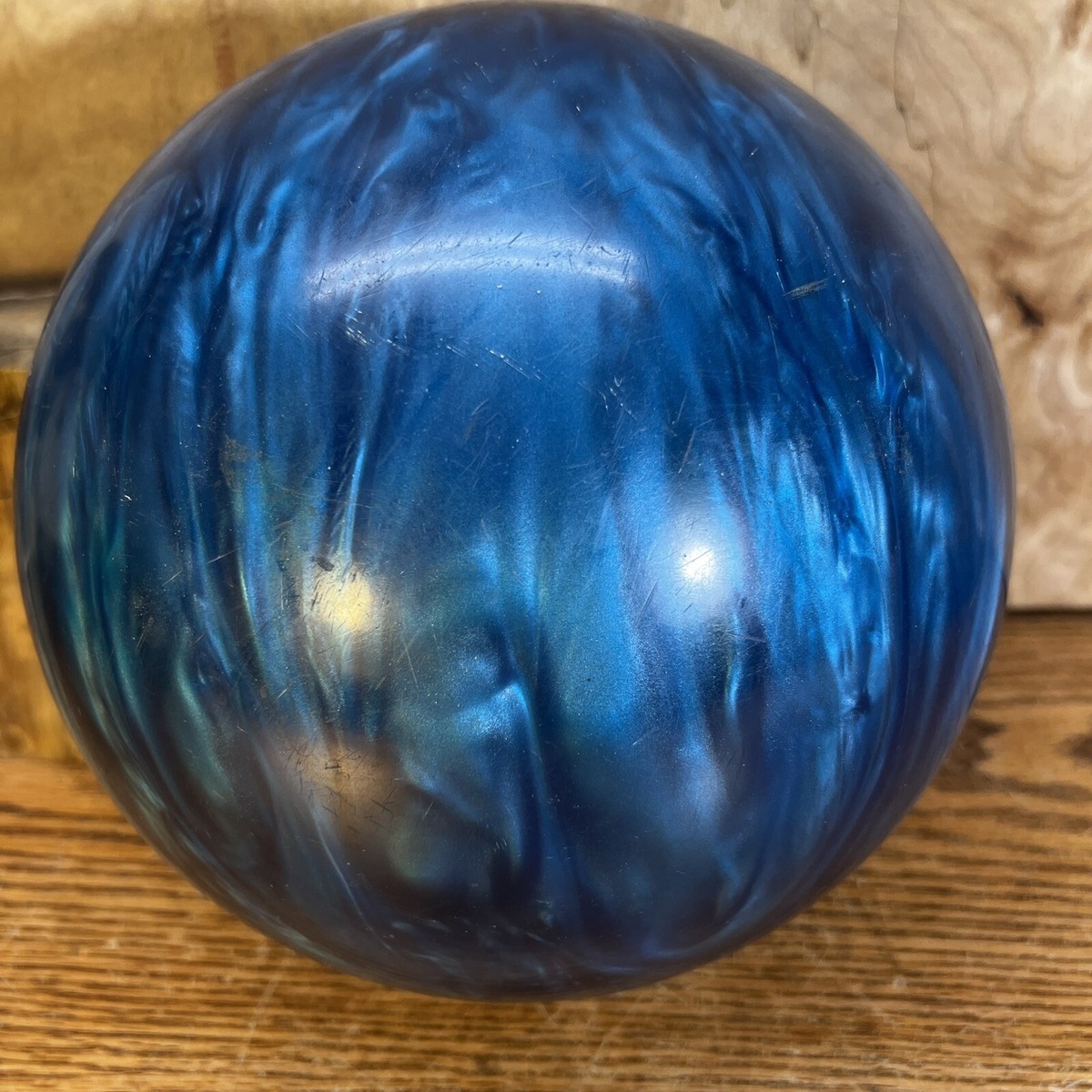 VTG Galaxie 300 Bowling Ball 14lb. Blue/Dark Blue Pearl Marbled