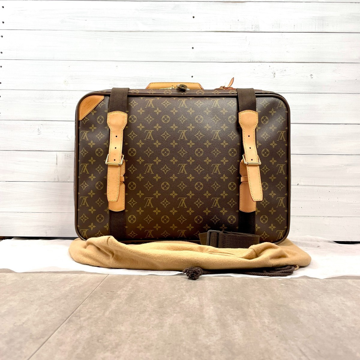 Auth LOUIS VUITTON Monogram Satellite 53 Travel Bag M23356 Brown
