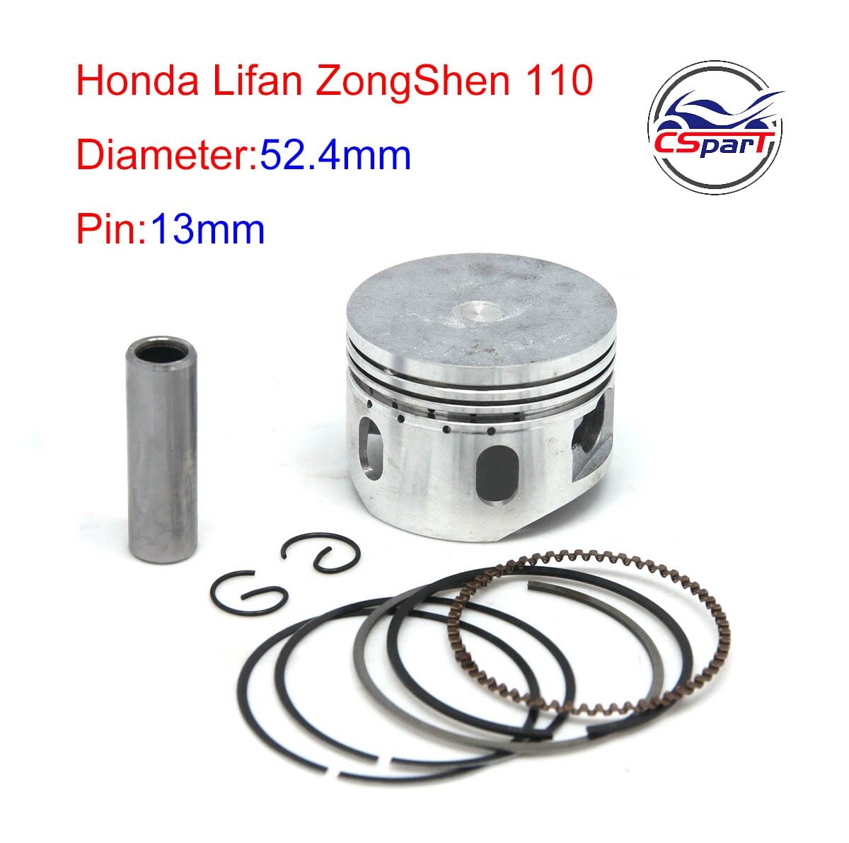 Racing 110cc 52.4mm Piston Kit for Honda Lifan ZongShen With extra