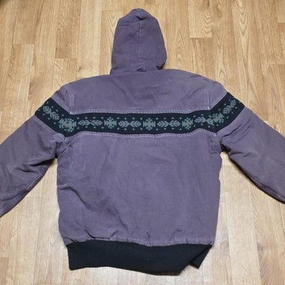 Carhartt Active Jacket Native American Pattern Size Large Purple