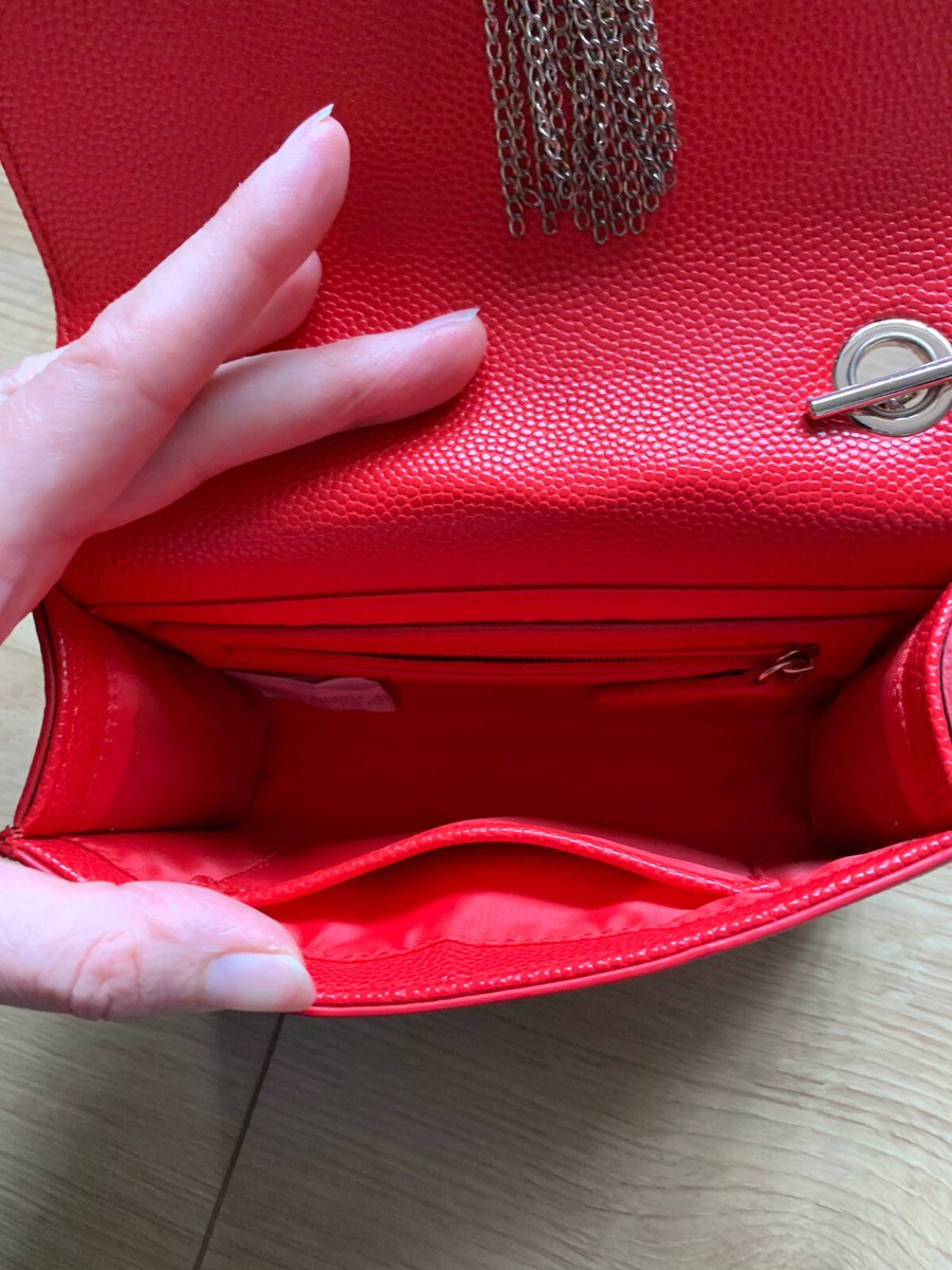 Mario Valentino Divina Red Pebbled Shoulder Bag Red | eBay