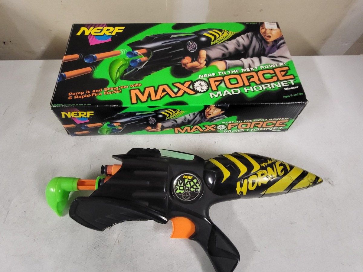 VIntage 1996 NERF Max Force MAD HORNET Blaster Toy Gun W/ Original