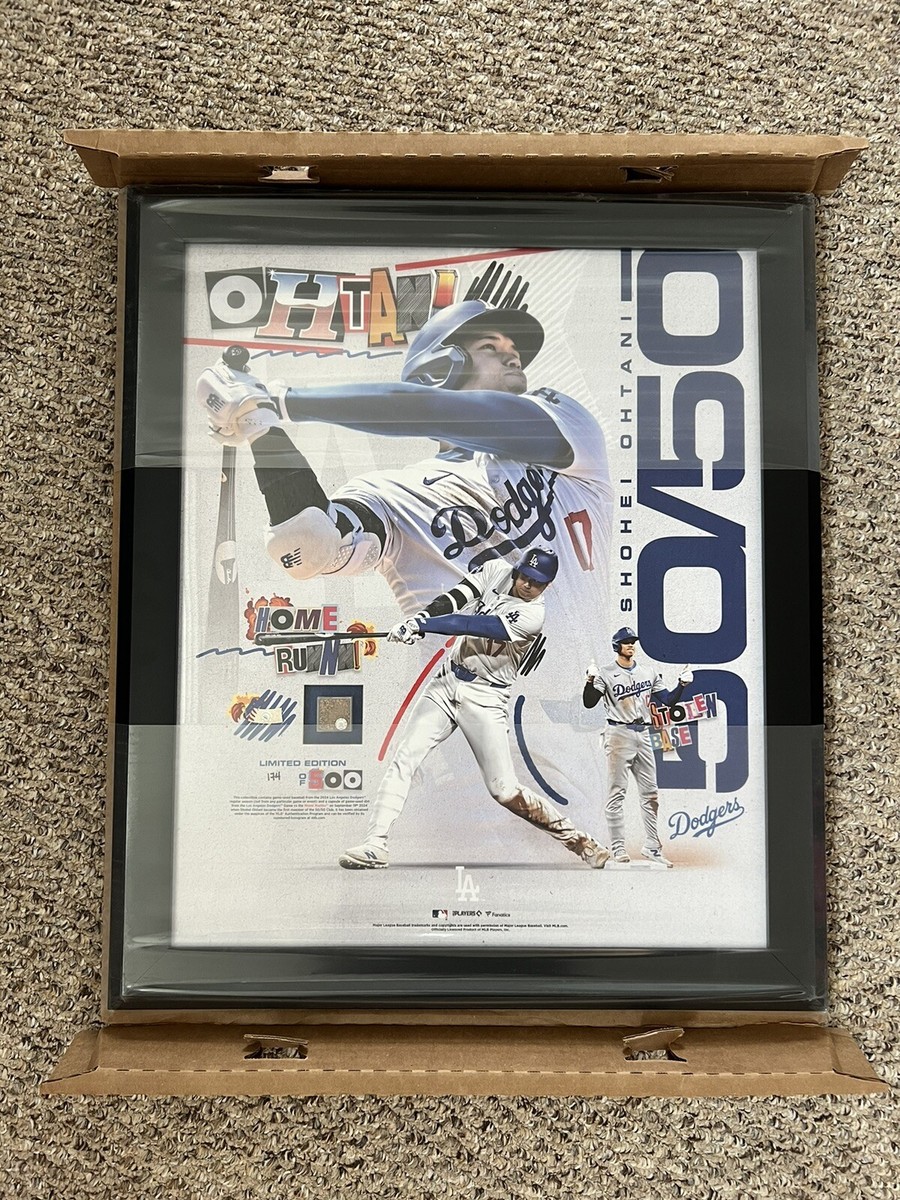 Shohei Ohtani Fanatics Authentic 50/50 Club Frame w/ Game-used