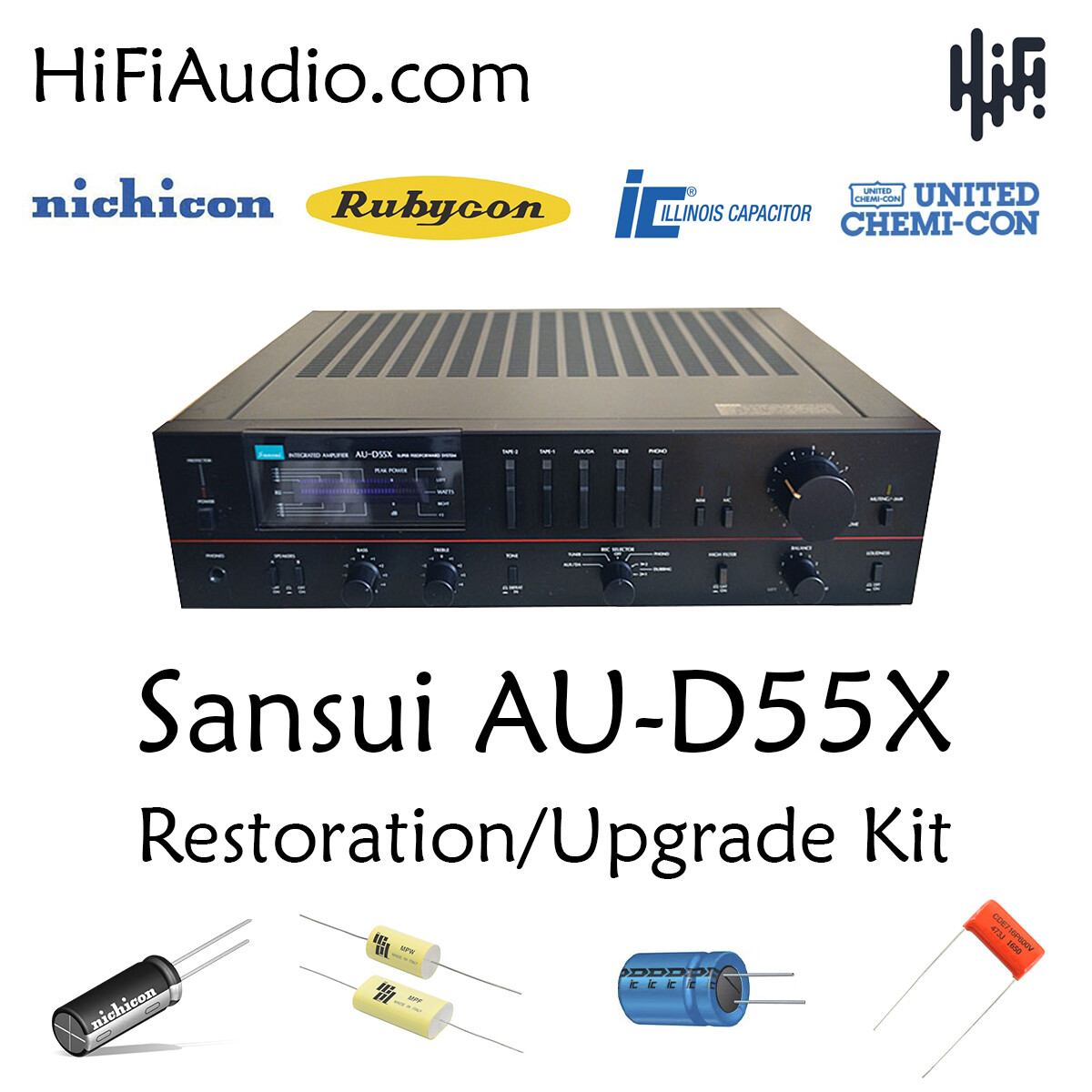 Sansui AU-D55X rebuild restoration recap service kit fix repair