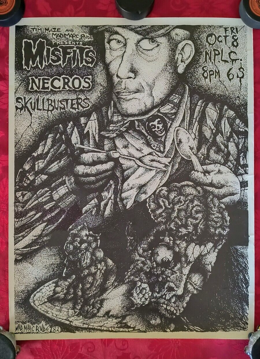 Misfits Vintage Mad Mark Rude Necros Skull Busters Poster Tim Maze