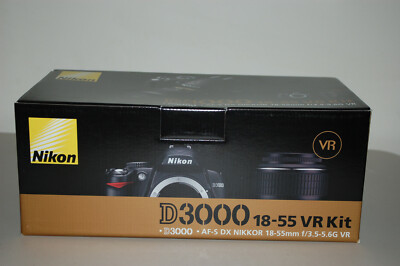 Nikon D D3000 10.2MP Digital SLR Camera Black Kit Nikkor AF-S DX