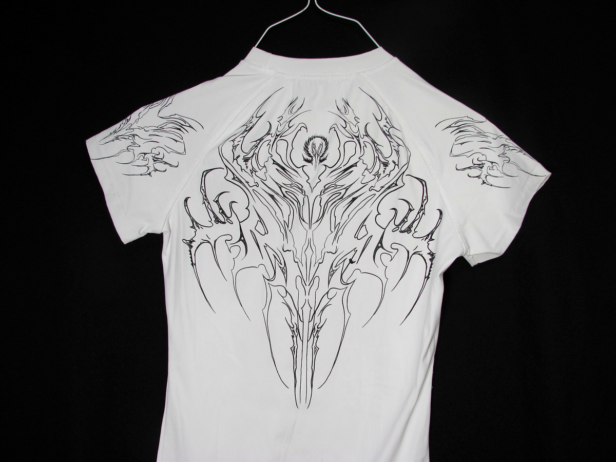 Breathedivinity Original Tribal Graphic White Compression Shirt