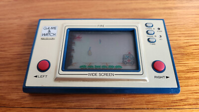 Nintendo Game Watch Wide Screen Fire Fr-27 1981 Released Made in