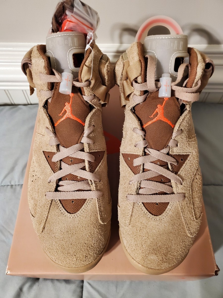 Travis Scott Jordan 6 British Khaki DH0690-200 Size US 9 *Damaged