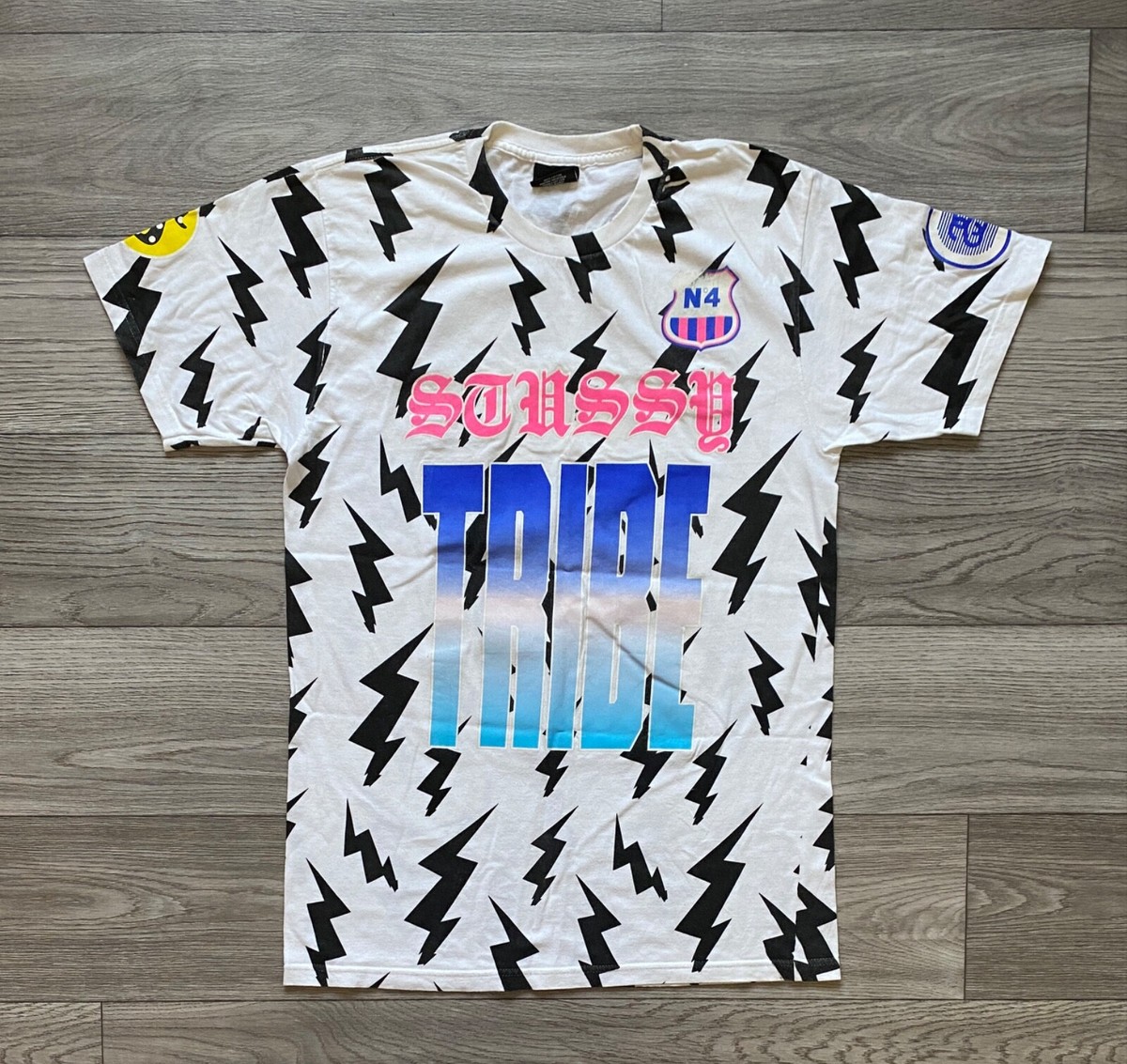 Vintage Y2K Stussy Bolt Tribe Tee Shirt T Shirt Mens Size M | eBay