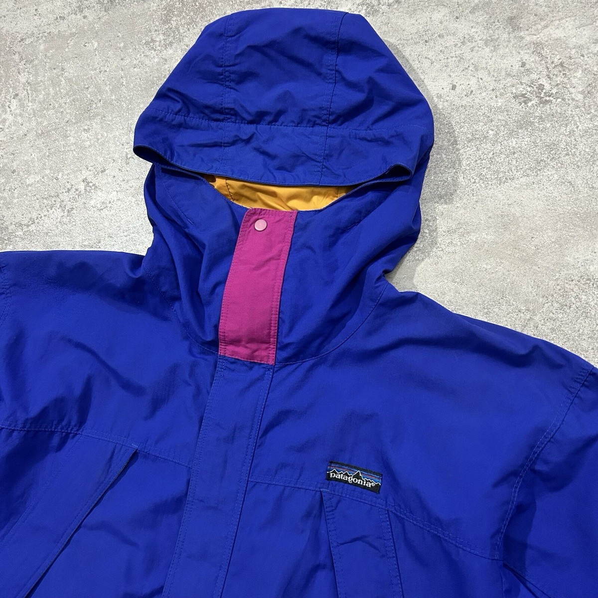 VTG 90s 00s PATAGONIA STORM JACKET MOUNTAIN PARKA BLUE PINK SIZE M