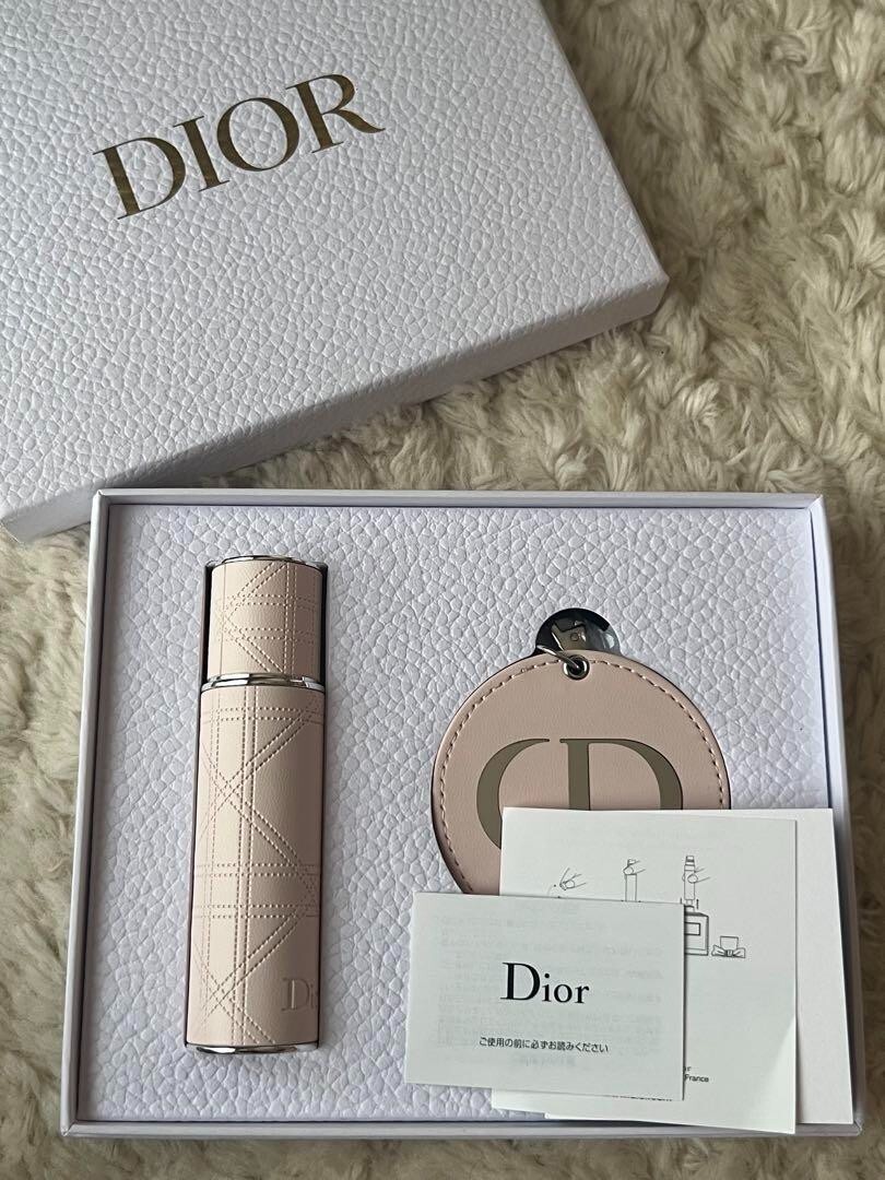 Christian Dior Birthday Gift Logo Perfume Atomizer & Mirror Set