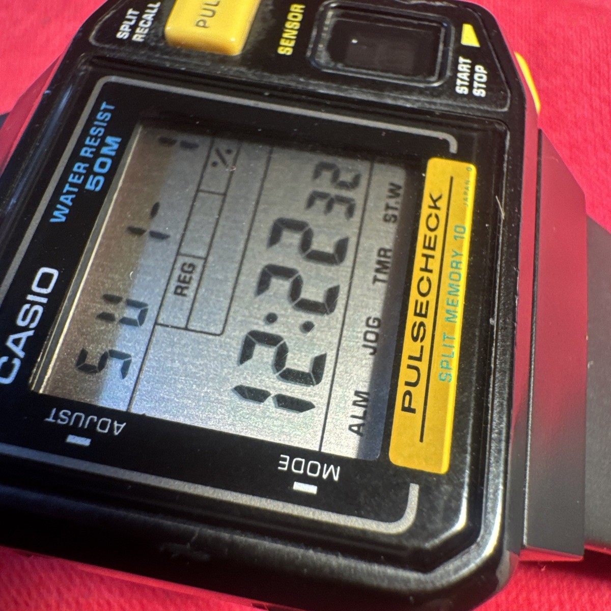 Vintage 1987 Casio Jp-100w Digital PULSECHECK Watch Made in Japan