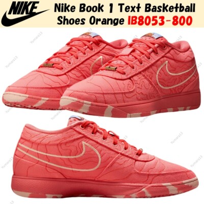Nike Book 1 Text Basketball Shoes Orange IB8053-800 Men's Size | eBay