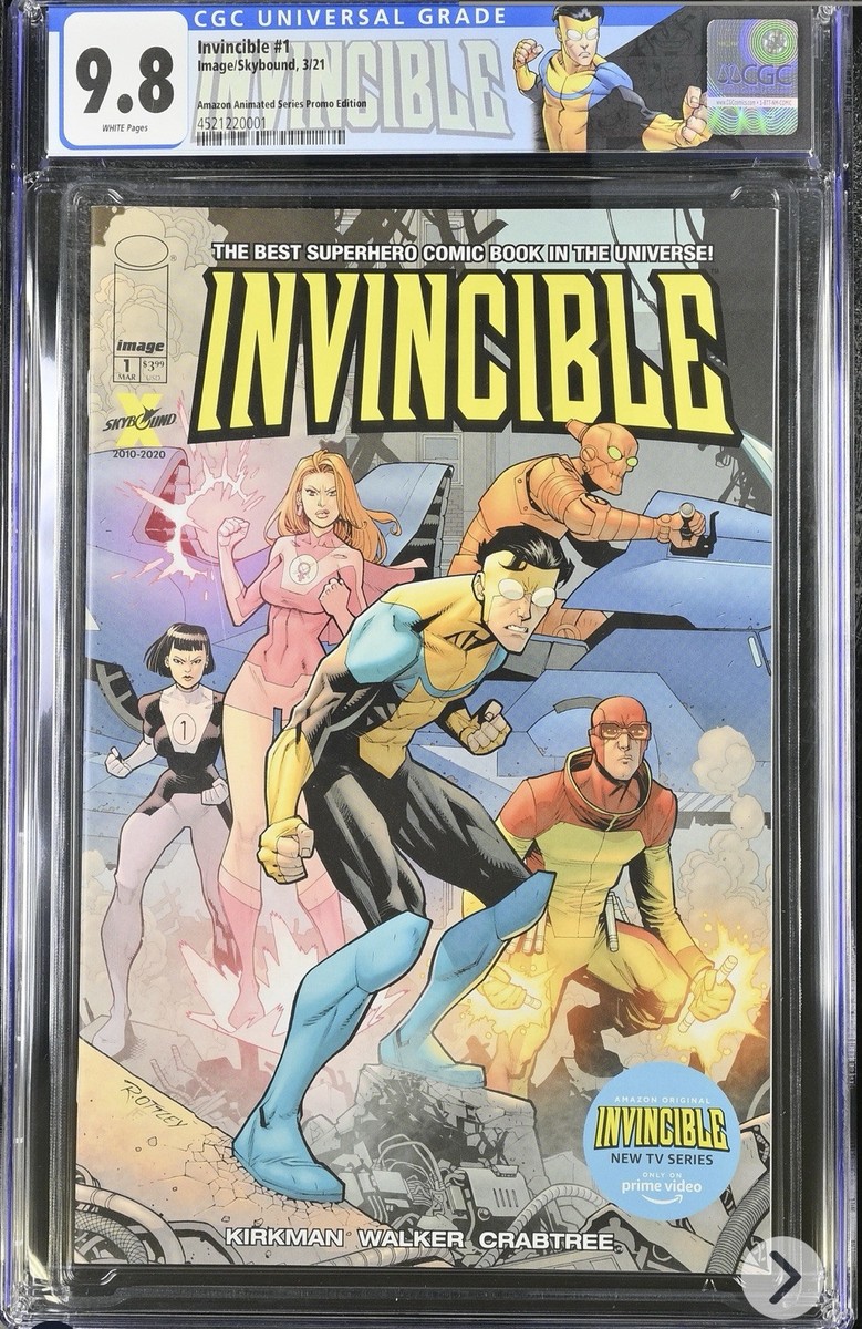 Invincible #1 CGC 9.8 WP; Amazon Animated Series Promo Ed.; Comic
