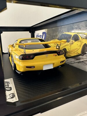 IG2868 ignition model 1:18 Mazda INITIAL D Mazda RX-7 FD3S Yellow