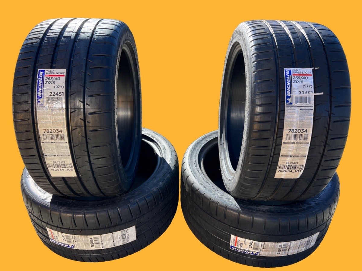 Set of FOUR BRAND NEW 265/40ZR18 Michelin Pilot Super Sport Tires
