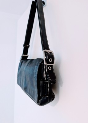 Y2K COACH #9848 Legacy Convertible Black Leather Crossbody