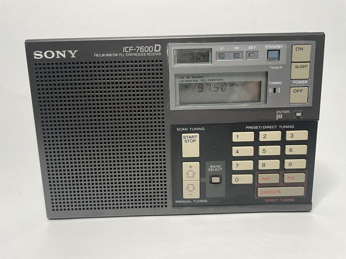 Sony Portable World Radio Synthesized Receiver ICF-7600D Vintage