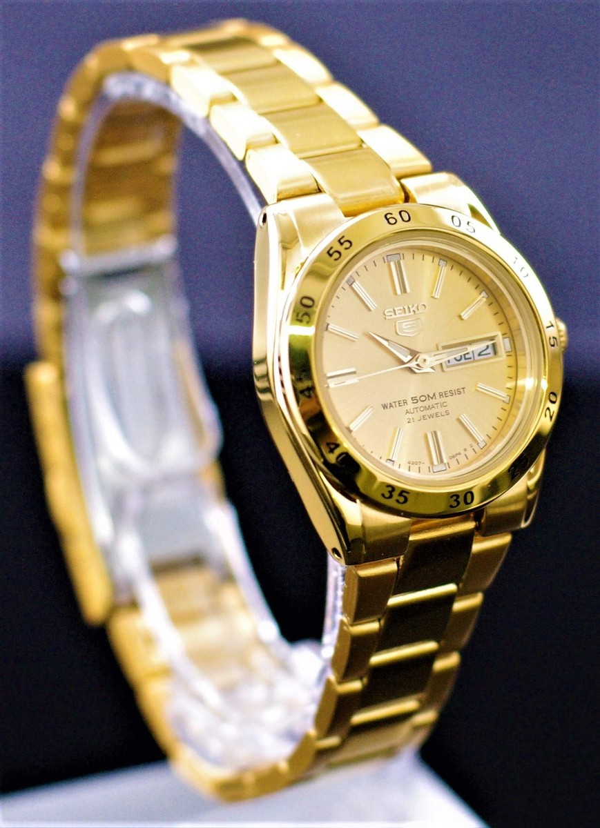 SEIKO 5 Sports Automatic Gold Dial Ladies Watch SYMG44K1 50M Water
