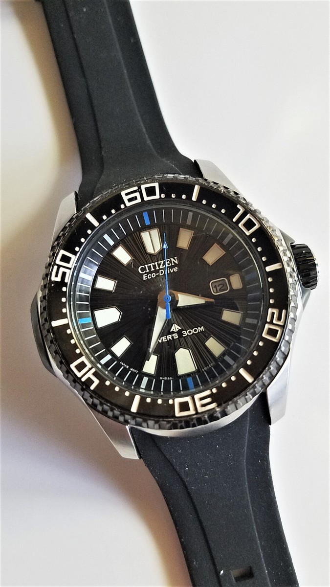 Citizen Mens E168-S070830 Eco-Drive Solar Watch Black Dial 300M