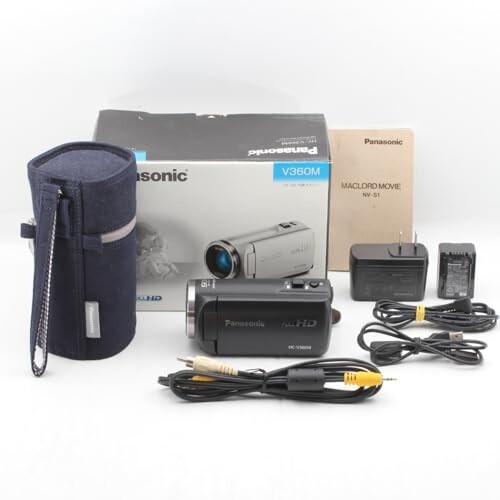 Panasonic HC-V360M Digital HD Camcorder 16GB 90x Zoom 2.2MP Black