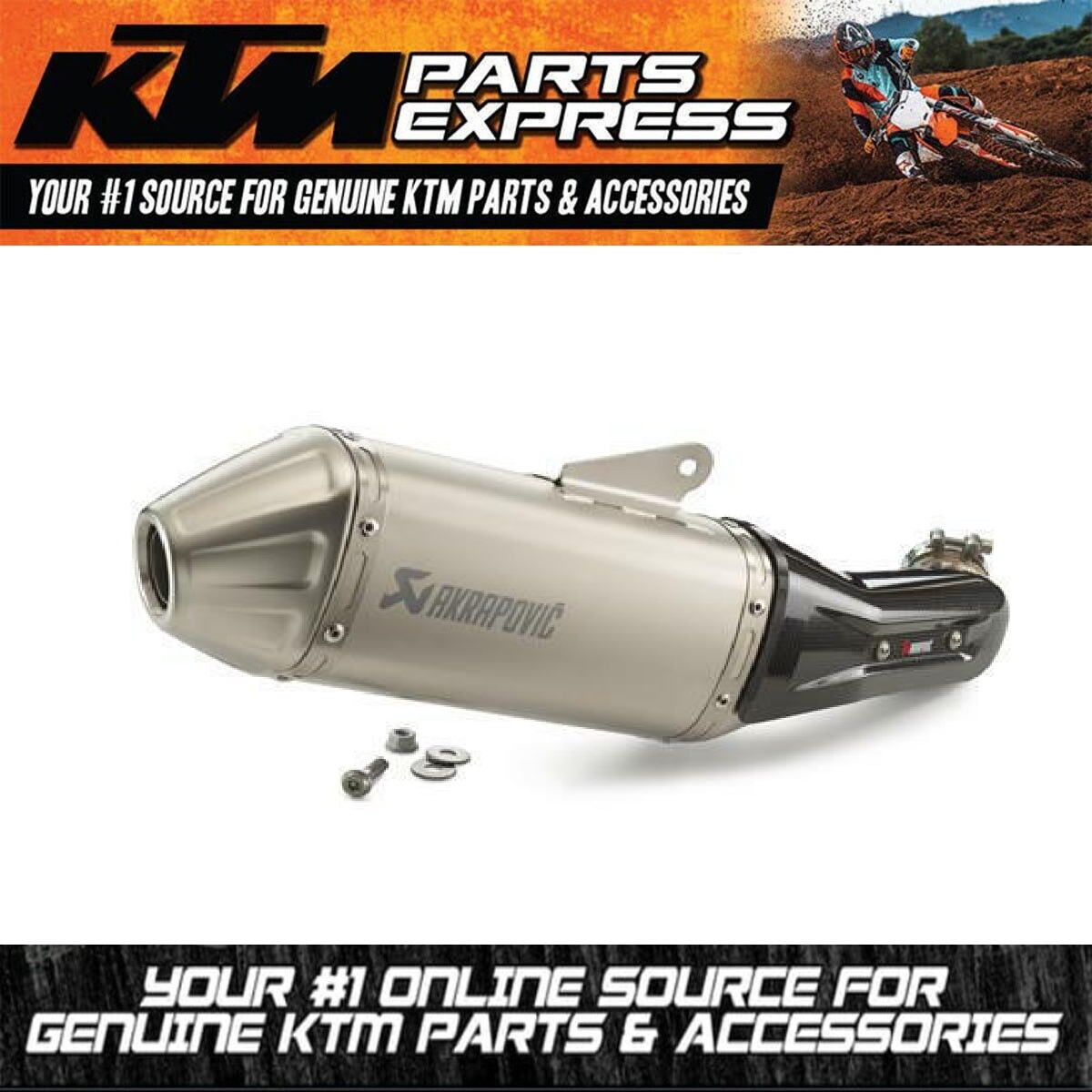 NEW KTM AKRAPOVIC SLIP ON LINE MUFFLER 250 390 ADVENTURE 2020-2022