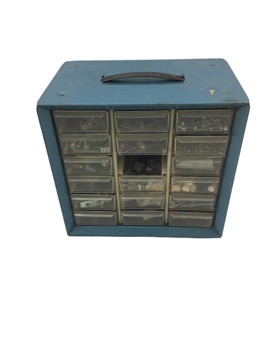 VINTAGE METAL 18 DRAWER NUT/BOLT SMALL PARTS STORAGE CABINET BIN