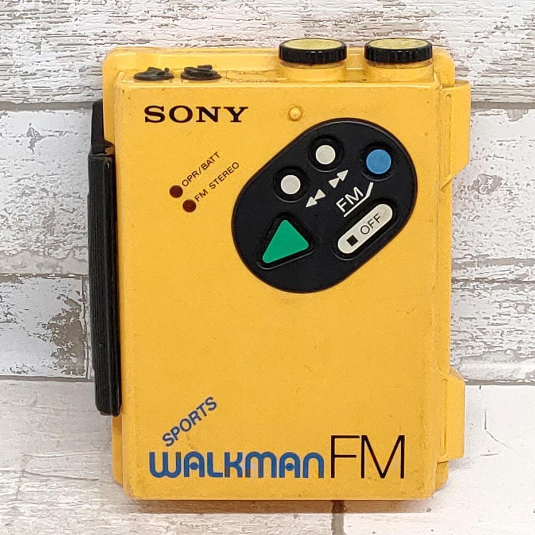 SONY WALKMAN WM-F5 SPORTS WALKMAN FM Yellow Cassette Player 
