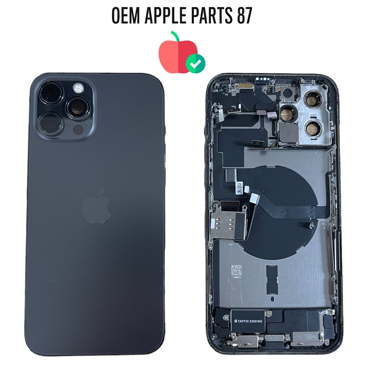 iPhone 12 Pro Max Housing Back Replacement Graphite With Small