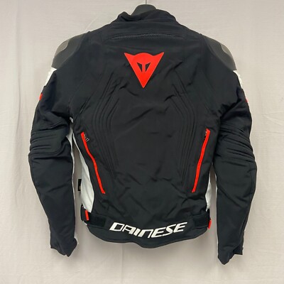 Dainese Men's Racing 3 (D-3) D-Dry Jacket Black/White/Fluo Red