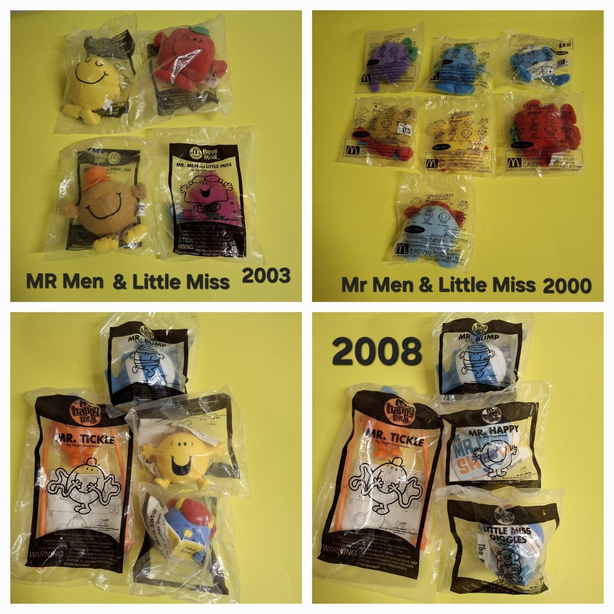 McDonalds Toys Mr Men & Little Miss 2000, 2003 & 2008 2018 💥New