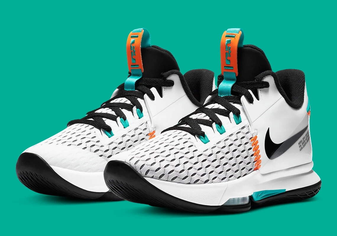 NEW Nike Lebron Witness 5 Shoes White Black Jade CQ9380 100 - SIZE
