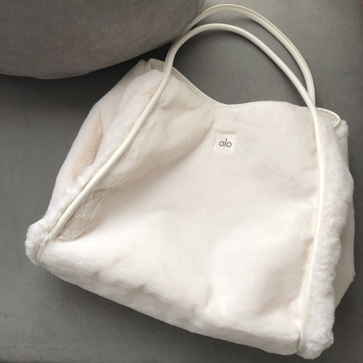 Alo Yoga Faux Fur Tote Bag Ivory | eBay