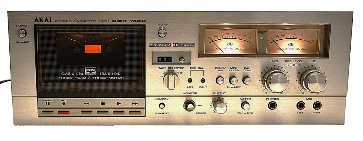 Akai GXC-750D Vintage Stereo Cassette Deck Clean -Untested As Is
