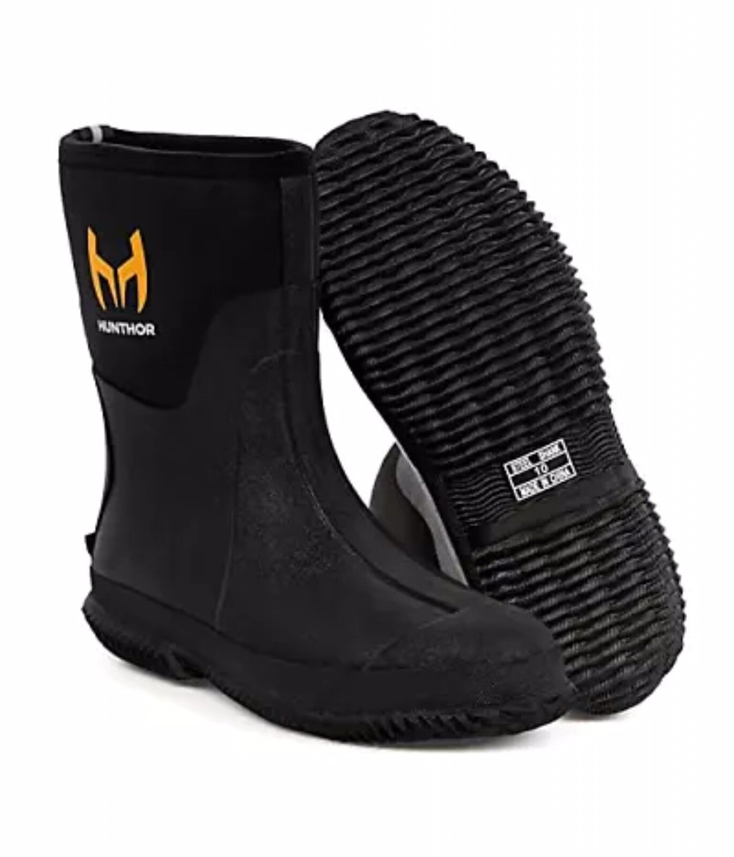Hunthor Rubber Boots Mens 14 Black Steel Shank 7mm Neoprene