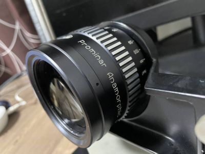 Kowa Prominar Anamorphic 8-Z Old Cine Lens 2× 50-85mm W/ Stand