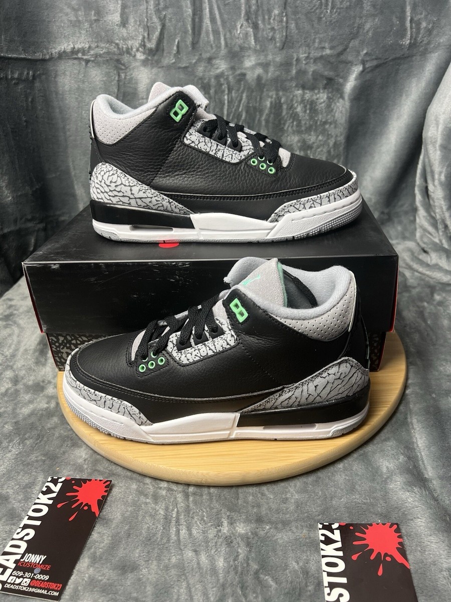 Nike Air Jordan 3 Retro GS AJ3 Green Glow Kids Youth DM0967-031 sz