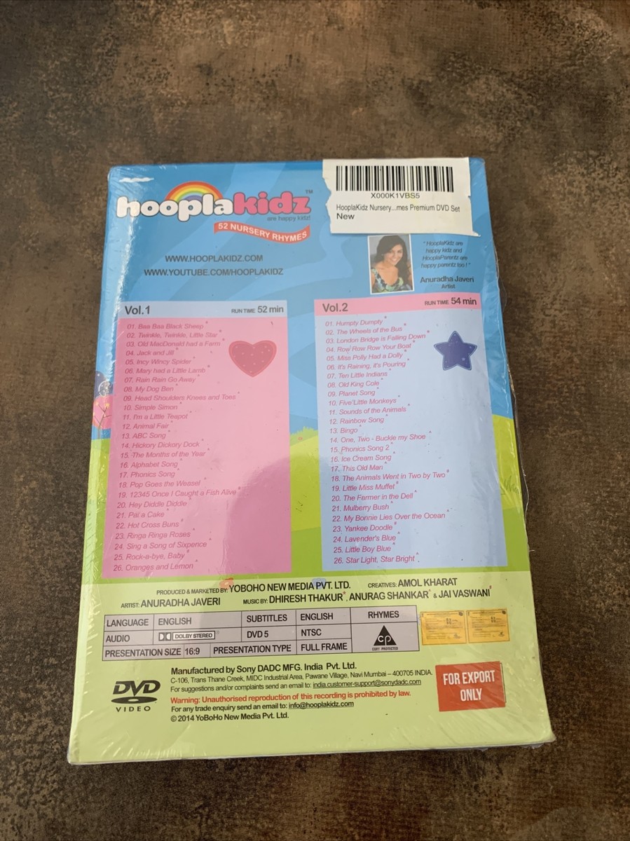 HooplaKidz - 52 Nursery Rhymes Premium 2 DVD Set - New Sealed | eBay