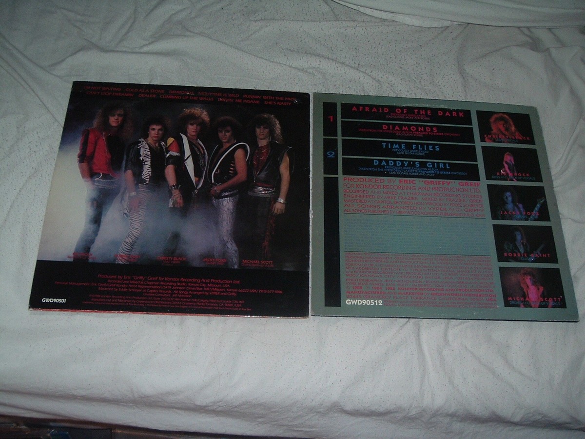 VYPER Prepared To Strike '84 + Afraid Of The Dark '85 2LP lot ORIG