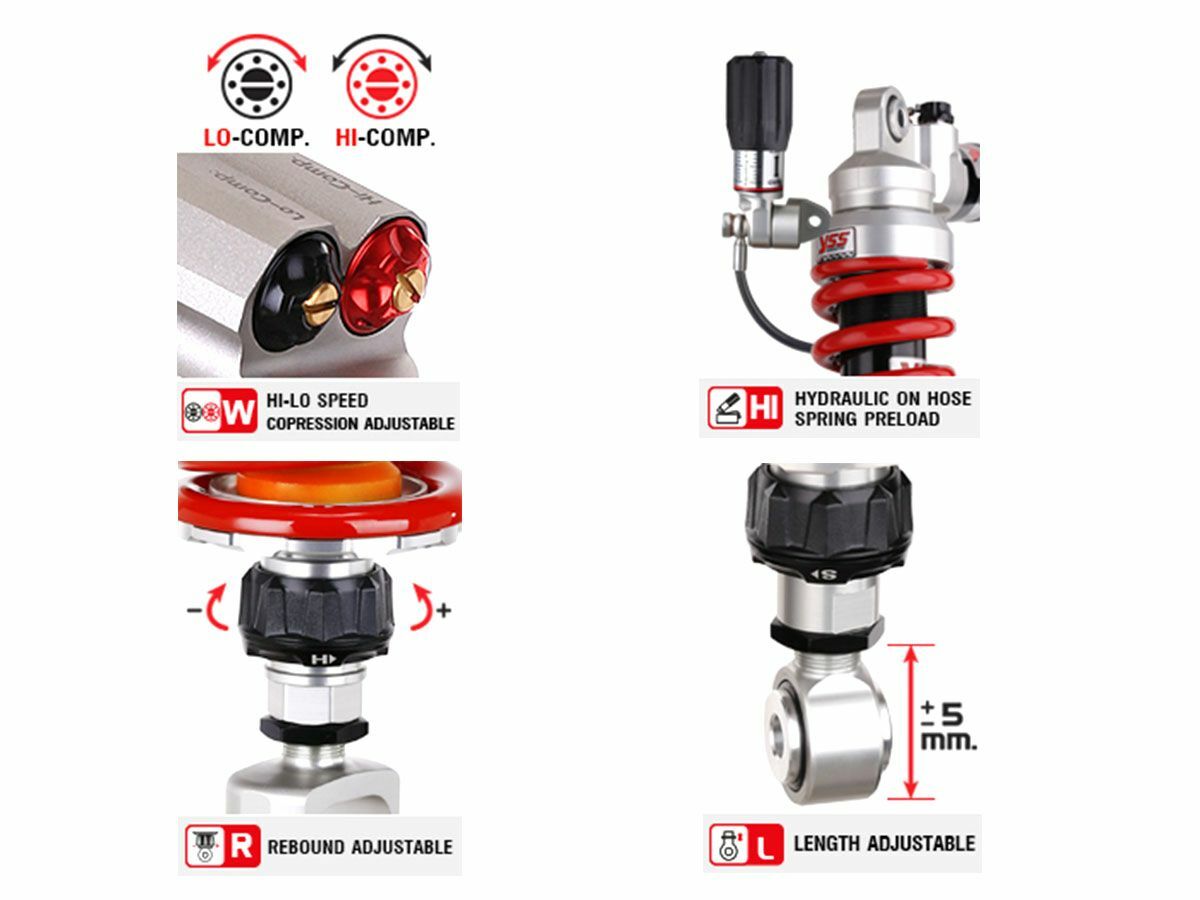 ADJUSTABLE YSS SHOCK ABSORBER FOR KAWASAKI NINJA 300 13-16 MX366