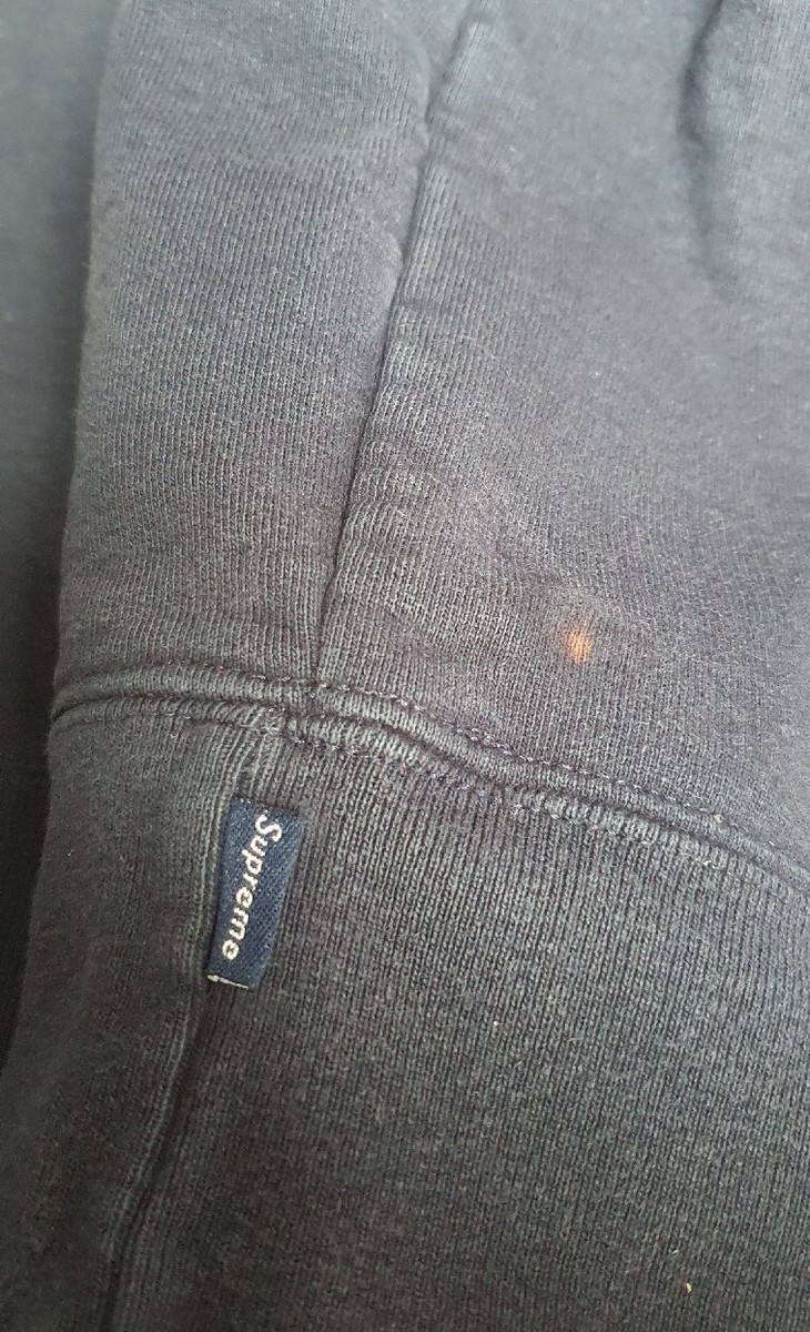 FW17 Supreme Zig Zag Stitch Panel crewneck Navy size L sweatshirt